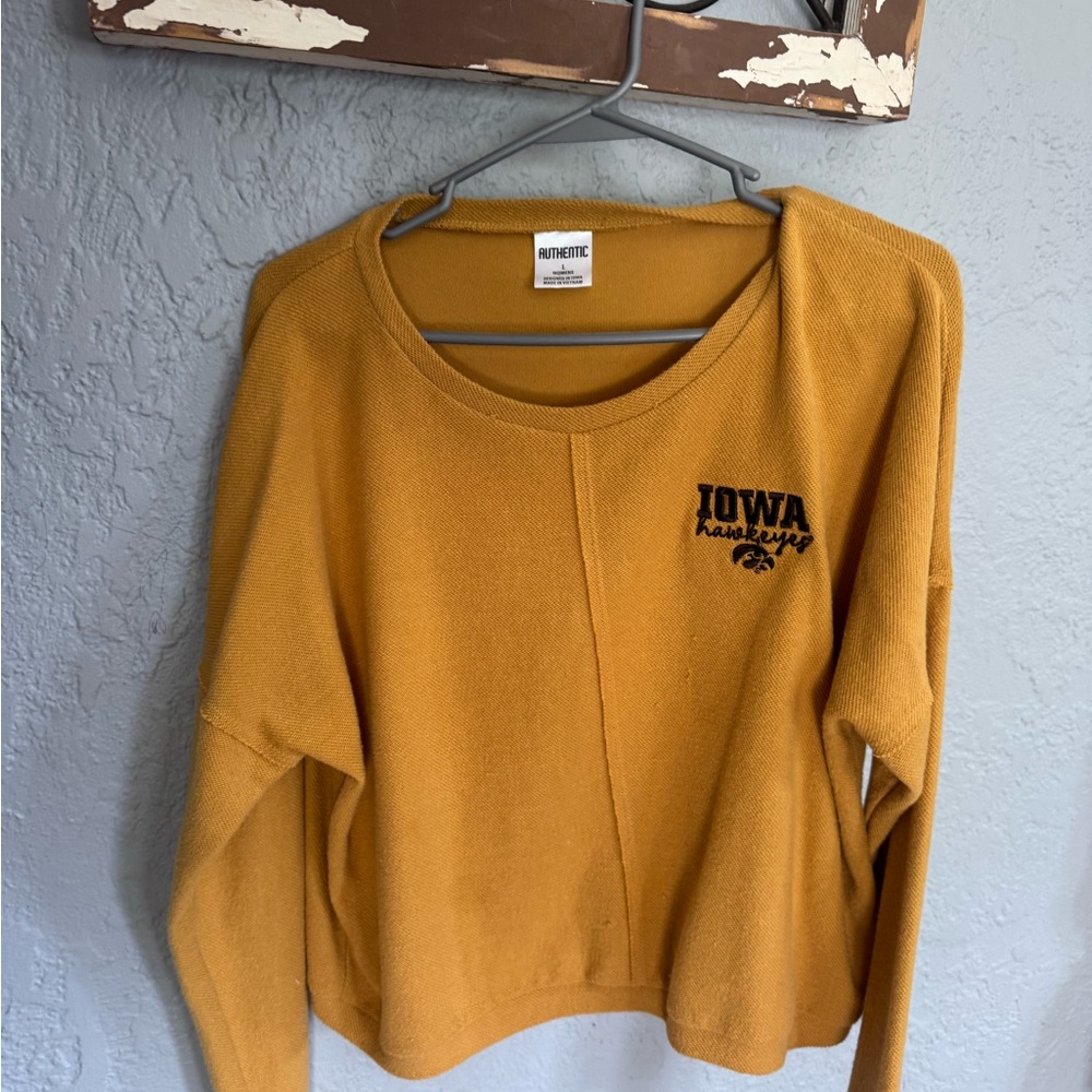 Women's Gold Hawkeye Cropped Sweater